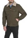 Levi's Men's Faux Shearling Collar Bomber Jacket In Green
