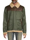Levi's Men's Faux Shearling Trimmed Jacket In Green