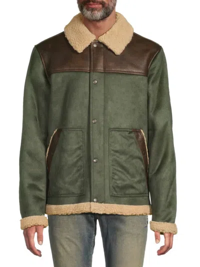 Levi's Men's Faux Shearling Trimmed Jacket In Green
