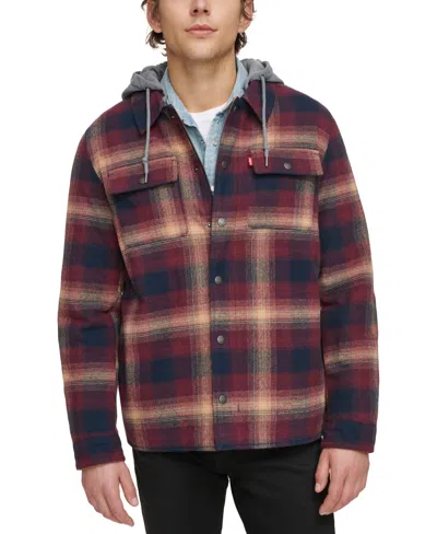 Levi's Men's Faux Sherpa Lined Flannel Shirt Jacket In Multi