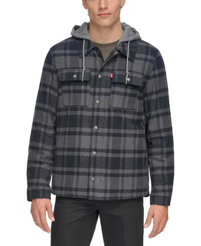 Levi's Men's Faux Sherpa Lined Flannel Shirt Jacket In Multi