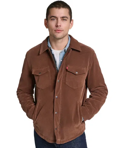Levi's Men's Faux Suede Western Shirt Jacket In Suede Shacket
