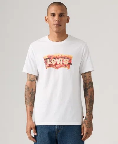 Levi's Men's Graphic Logo Detail Crewneck T-shirt In White