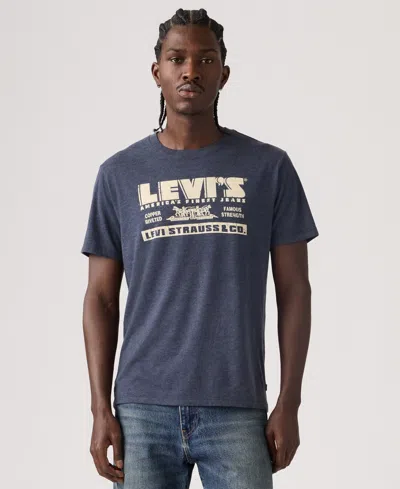Levi's Men's Graphic Logo Detail Crewneck T-shirt In Blue