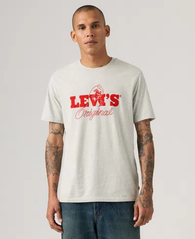 Levi's Men's Graphic Logo Detail Crewneck T-shirt In Purple