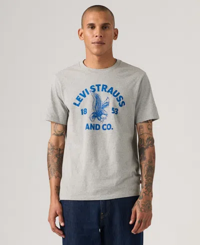 Levi's Men's Graphic Logo Detail Crewneck T-shirt In Gray