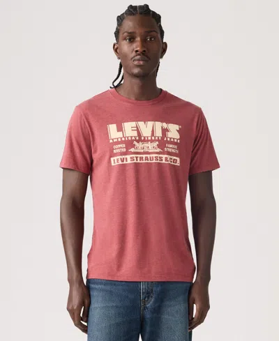 Levi's Men's Graphic Logo Detail Crewneck T-shirt In Red