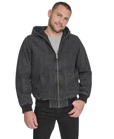 Levi's Men's Hooded Bomber Jacket In Black