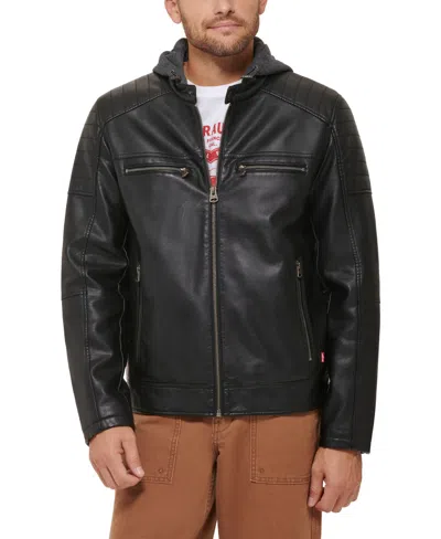 Levi's Men's Jersey Hood Racer Jacket In Black