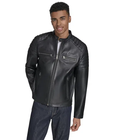 Levi's Men's Leather Racer Jacket In Black