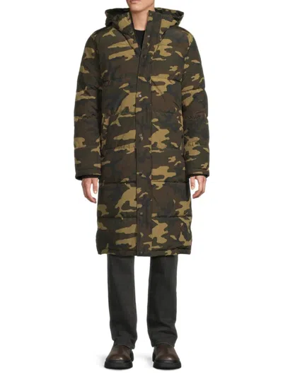 Levi's Men's Longline Hooded Puffer Jacket In Multi