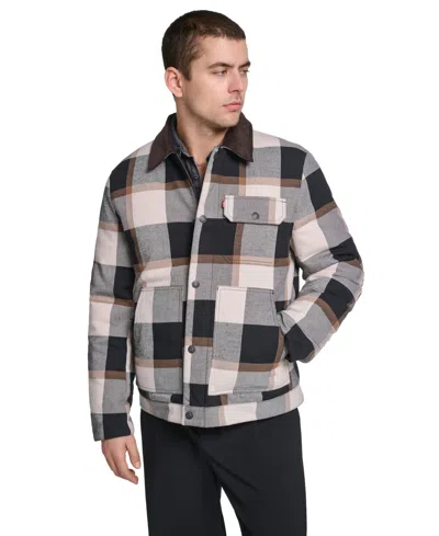 LEVI'S MEN'S PLAID CORD DETAILS SHIRT JACKET