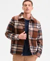 Levi's Men's Plaid Shirt Jacket In Brown