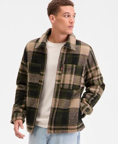 Levi's Men's Plaid Shirt Jacket In Green
