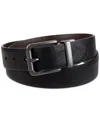 Levi's Men's Plaque Buckle Reversible Stretch Belt In Black
