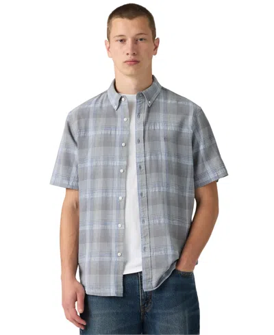 Levi's Men's Point Collar Woven Shirt In Gray
