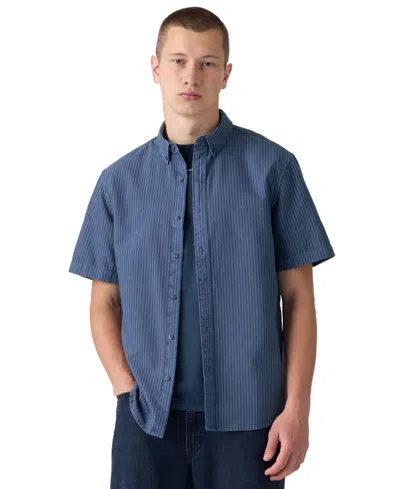 Levi's Men's Point Collar Woven Shirt In Blue