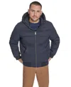 Levi's Men's Quilted Bomber With Hood Jacket In Blue