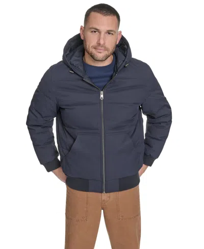Levi's Men's Quilted Bomber With Hood Jacket In Blue