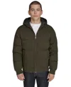 Levi's Quilted Puffer Hoodie Bomber Jacket In Green