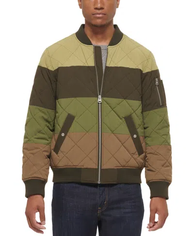 Levi's Men's Quilted Fashion Bomber Jacket In Olive,brown Combo