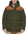 Levi's Men's Quilted Four Pocket Parka Hoody Jacket In Brown
