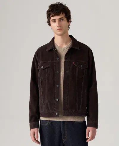 Levi's Men's Regular Fit Stretch Denim Trucker Jacket In Brown