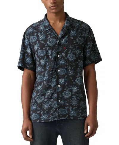 Levi's Men's Relaxed-fit Camp Collar Shirt In Black