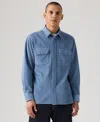 Levi's Men's Relaxed Fit Long Sleeve Button Front Worker Shirt In Blue