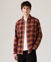 Levi's Men's Relaxed Fit Long Sleeve Button Front Worker Shirt In Brown