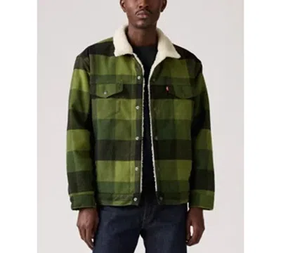 LEVI'S MEN'S RELAXED FIT PLAID TRUCKER JACKET