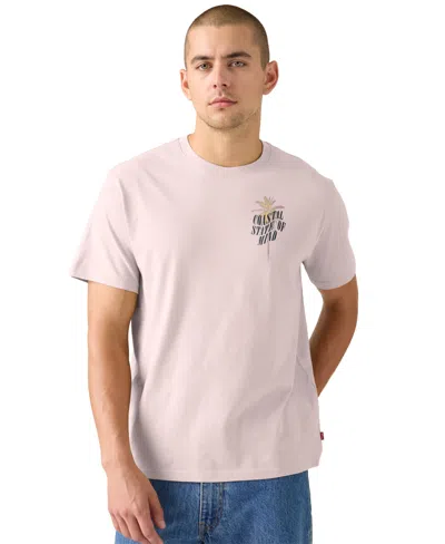 Levi's Men's Relaxed-fit Short-sleeve Graphic T-shirt In Pink