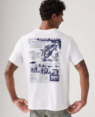 Levi's Men's Relaxed-fit Short-sleeve Graphic T-shirt In White