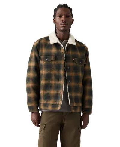 Levi's Men's Scottie Regular-fit Plaid Sherpa-lined Trucker Jacket In Multi