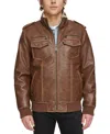 Levi's Men's Sherpa Lined Faux Leather Aviator Bomber In Brown