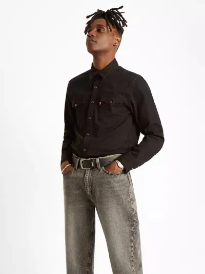 Levi's Men's Shirts Levis 85744 0002 - Barstow Marble Black Denim In Brown