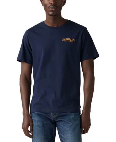 Levi's Men's Short Sleeve Logo Graphic Crewneck T-shirt In Blue