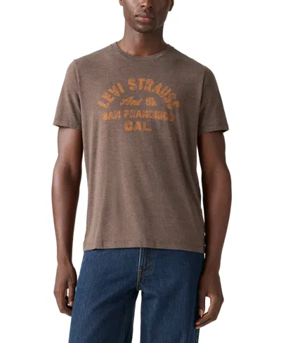 Levi's Men's Short Sleeve Logo Graphic Crewneck T-shirt In Brown