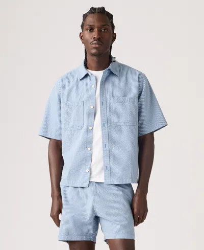 Levi's Men's Short-sleeve Mechanic Boxy Shirt In Blue