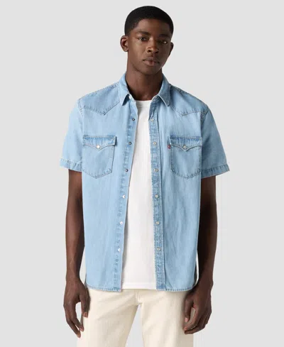 Levi's Men's Short-sleeve Western Shirt In Blue