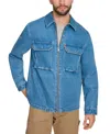 Levi's Men's Solid Full-zip Shirt Jacket In Blue