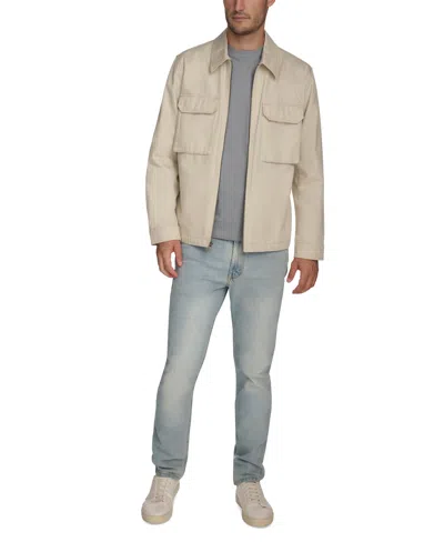 Levi's Men's Solid Full-zip Shirt Jacket In Neutral