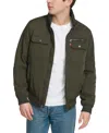 Levi's Men's Twill Stand-collar Jacket In Army Green