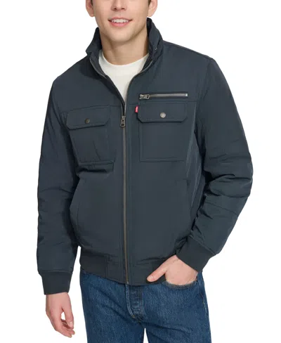 Levi's Men's Twill Stand-collar Jacket In Navy