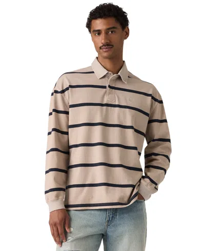 Levi's Men's Union Rugby Long-sleeve Polo Shirt In Multi