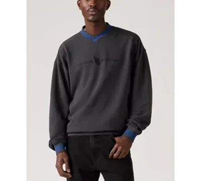 Levi's Men's V-neck Long-sleeve Sweatshirt In Gray