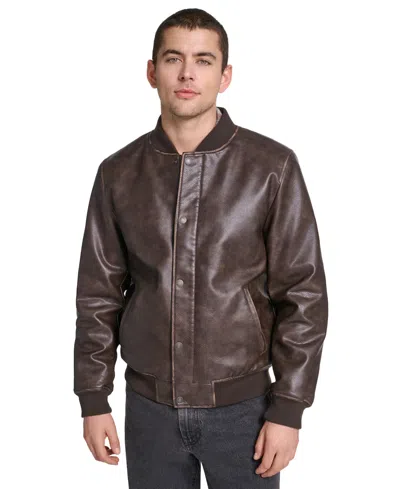 Levi's Men's Varsity Regular-fit Faux Leather Jacket In Brown