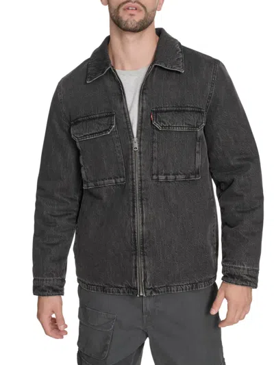 Levi's Men's Washed Cotton Denim Jacket In Gray