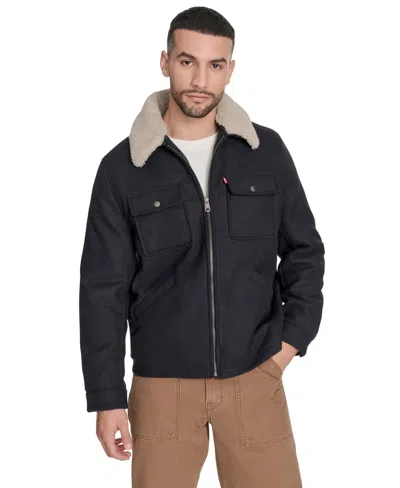 Levi's Men's Wool Blend Depot Sherpa Collar Jacket In Multi