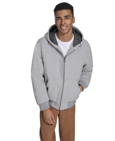Levi's Men's Wool-blend Hooded Bomber Jacket In Gray